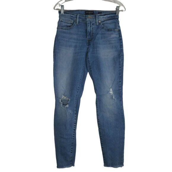 Lucky Brand Mid Rise Super Skinny AVA Jeans Size 4 Medium Wash Blue Denim 28X27 - Picture 1 of 16